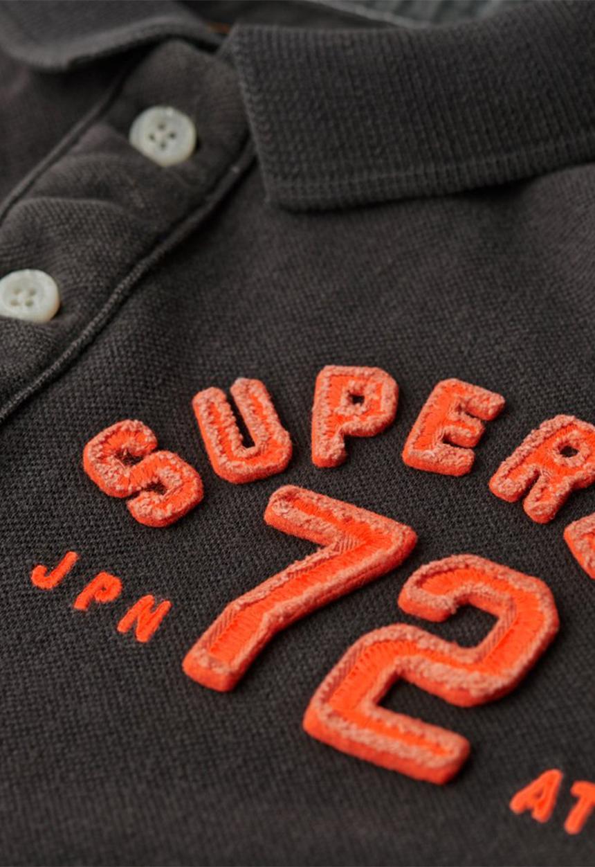 Superdry. - Vintage Athletic Polo - Washed Black
