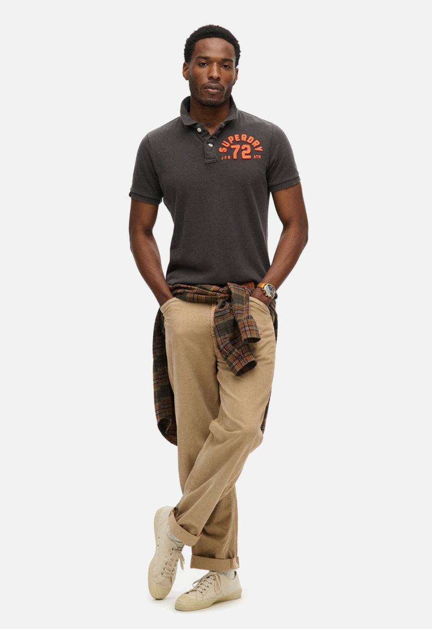 Superdry. - Vintage Athletic Polo - Washed Black