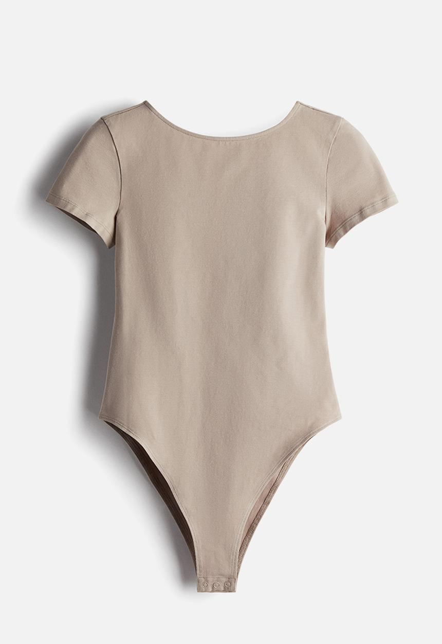 H&M - Scoop-back body - light greige
