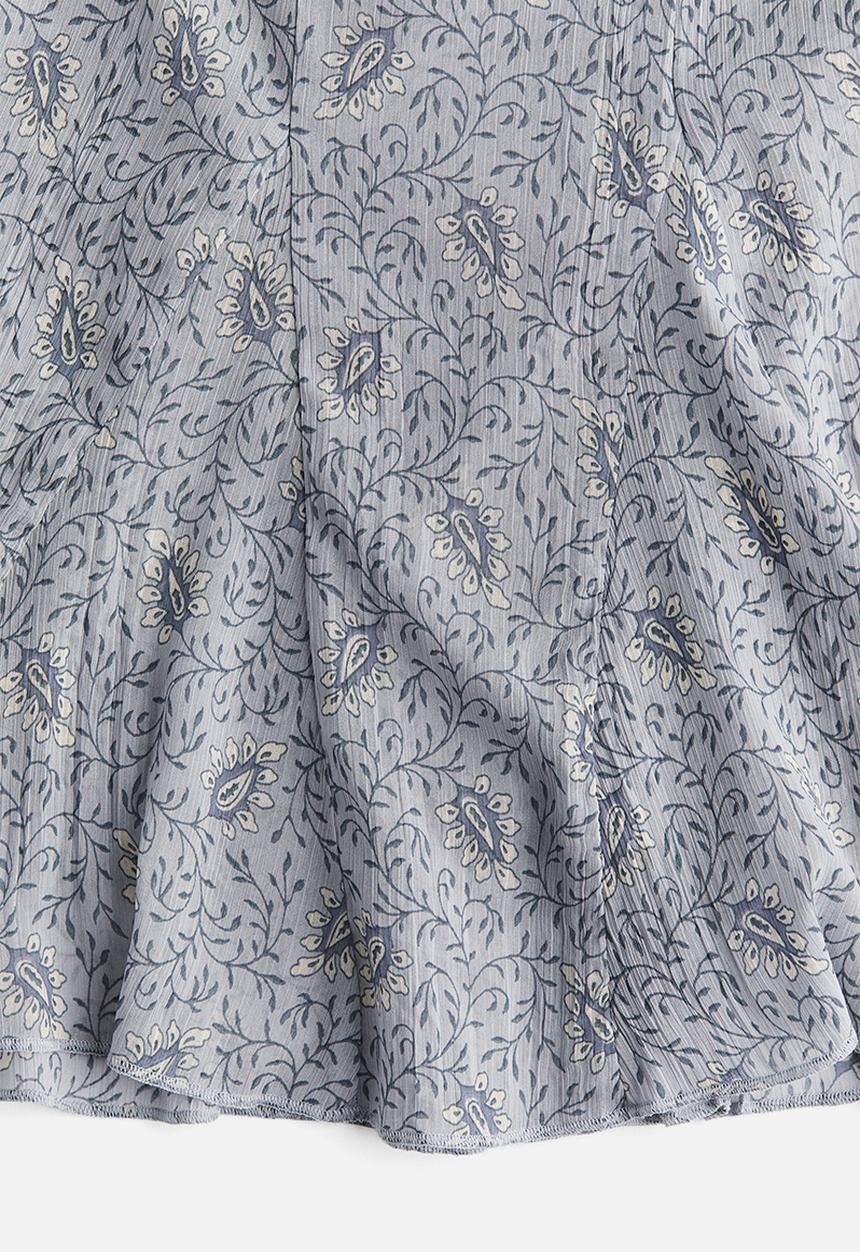 H&M - Flared mini skirt - light grey & patterned 