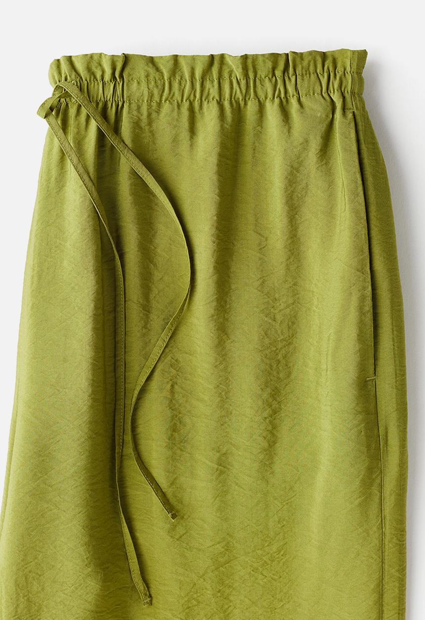 H&M - Straight drawstring trousers - olive green
