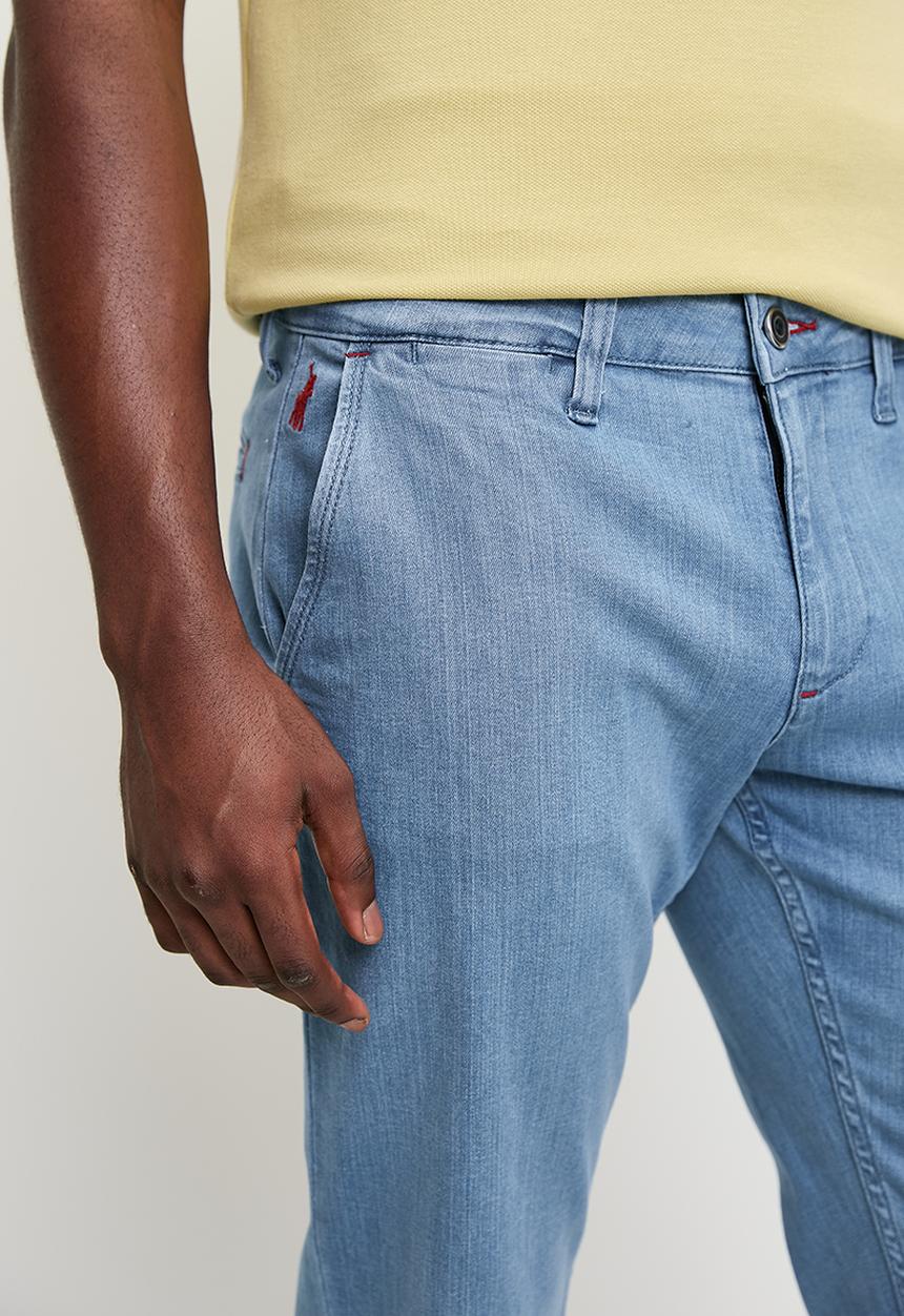 POLO - Mens Quarter Slant Straight Leg Denim - Light Wash