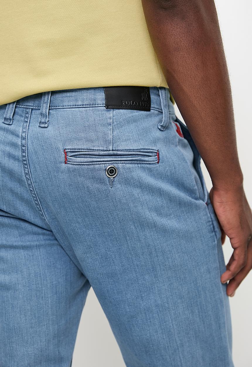 POLO - Mens Quarter Slant Straight Leg Denim - Light Wash