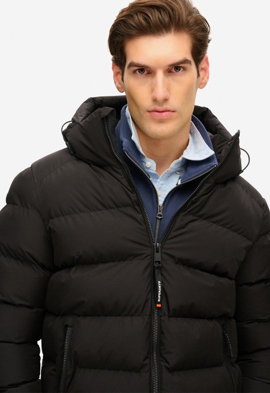 Superdry. - Hooded Sports Puffer Jacket - Black
