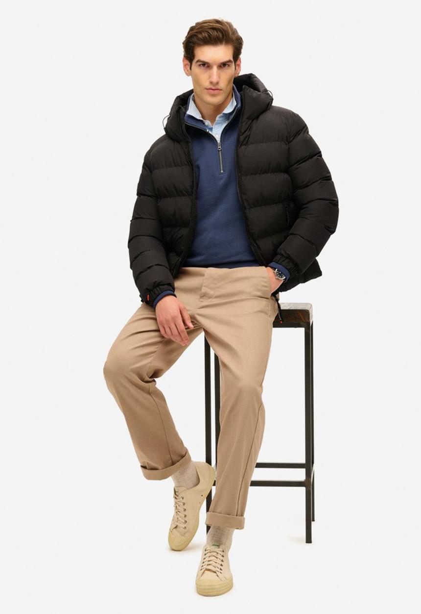 Superdry. - Hooded Sports Puffer Jacket - Black