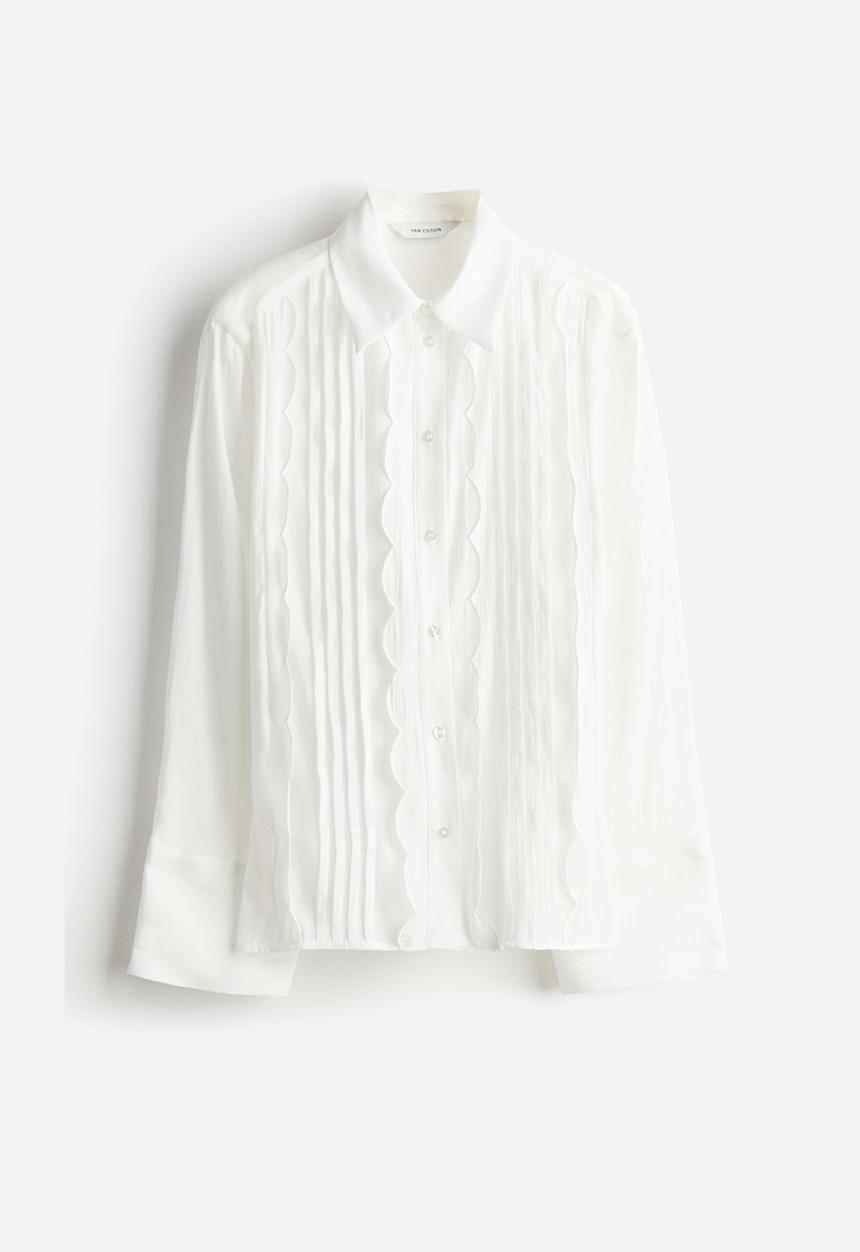 H&M - Pleat-front shirt - white