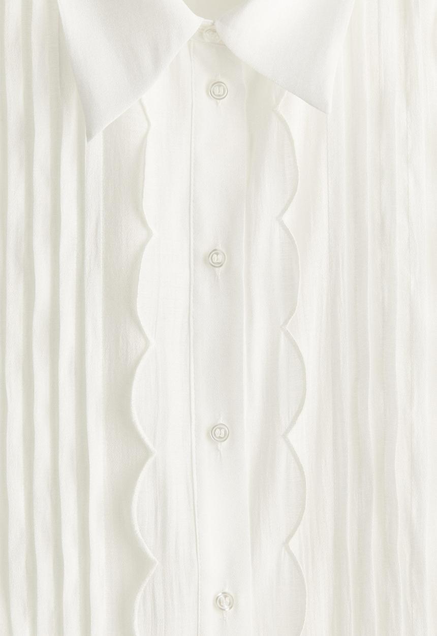 H&M - Pleat-front shirt - white