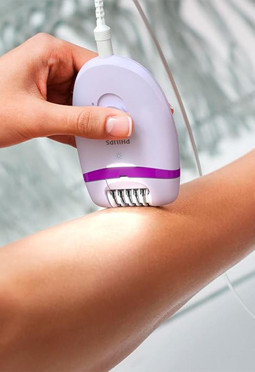 Philips - Corded Satinelle Essential with Opti-Light Compact Epilator