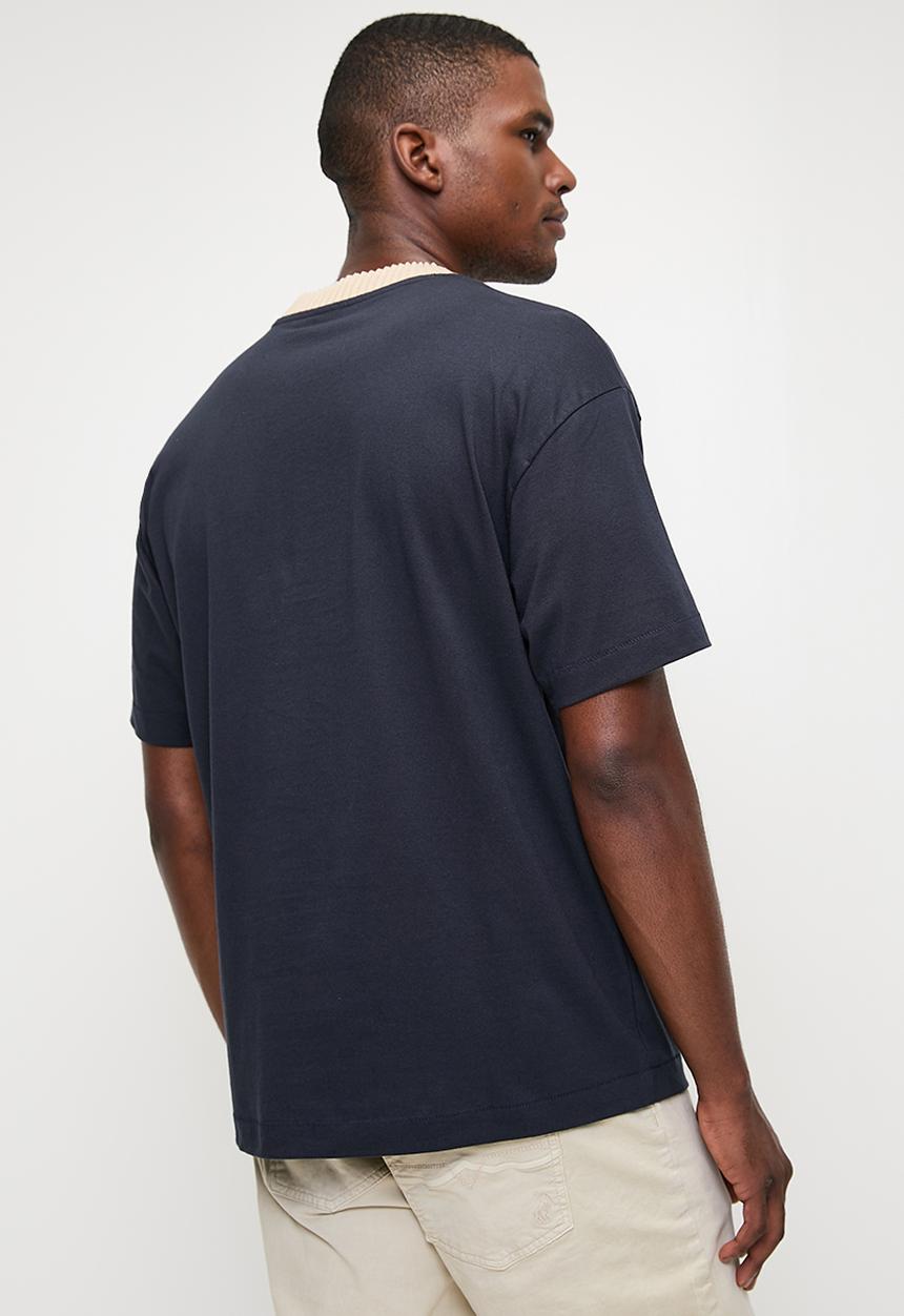 POLO - Mens Pjc Short Sleeve Knitted Collar Tee - Navy