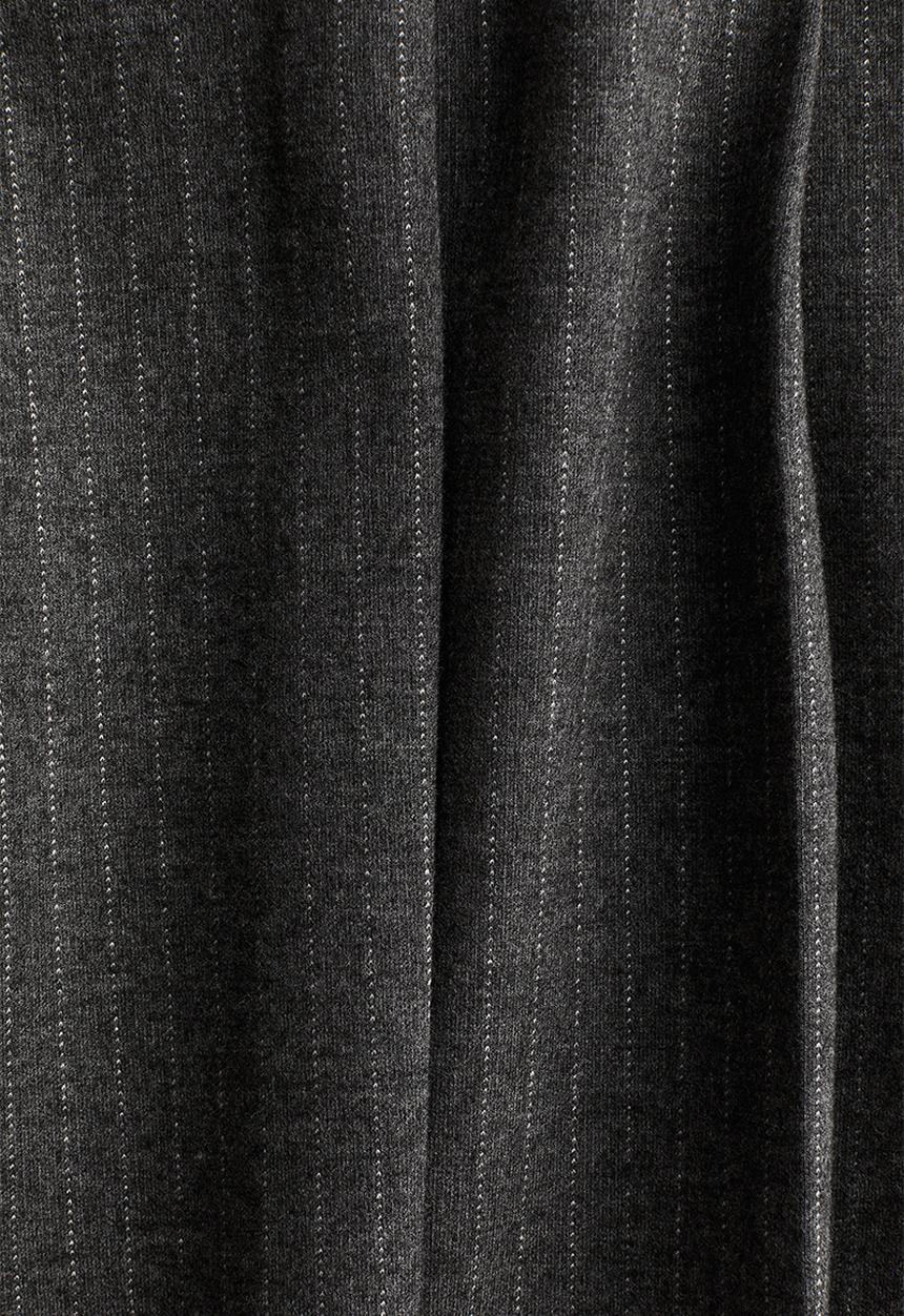 H&M - Pleated jersey skirt - dark grey/pinstriped