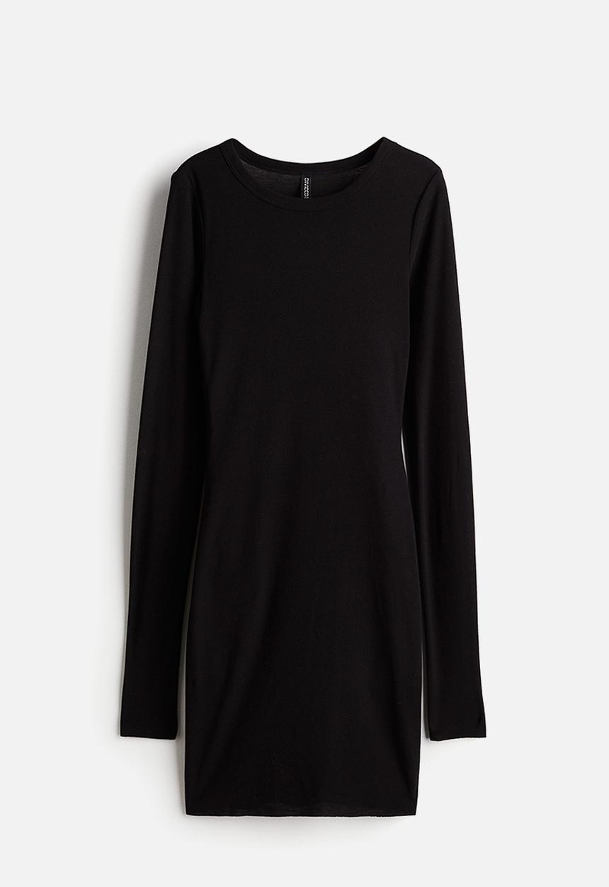 H&M - Ribbed bodycon dress - black