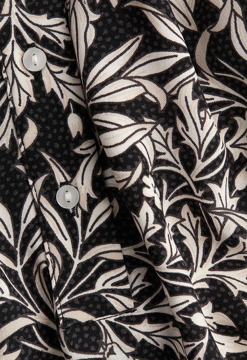 H&M - Balloon-sleeved blouse - black/patterned