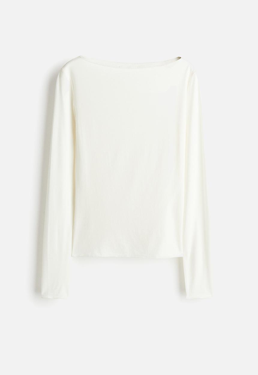 H&M - Sheer jersey top - white