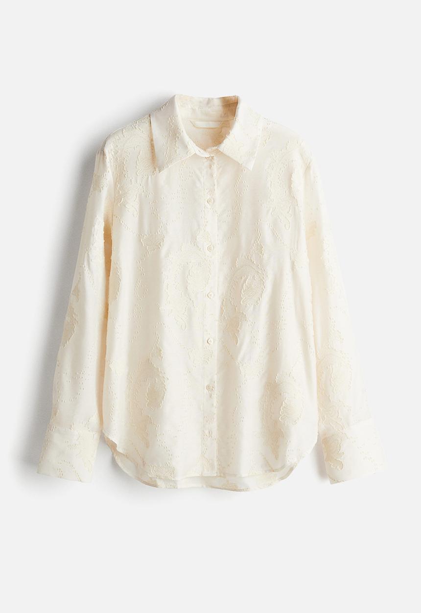 H&M - Jacquard-weave shirt - light beige