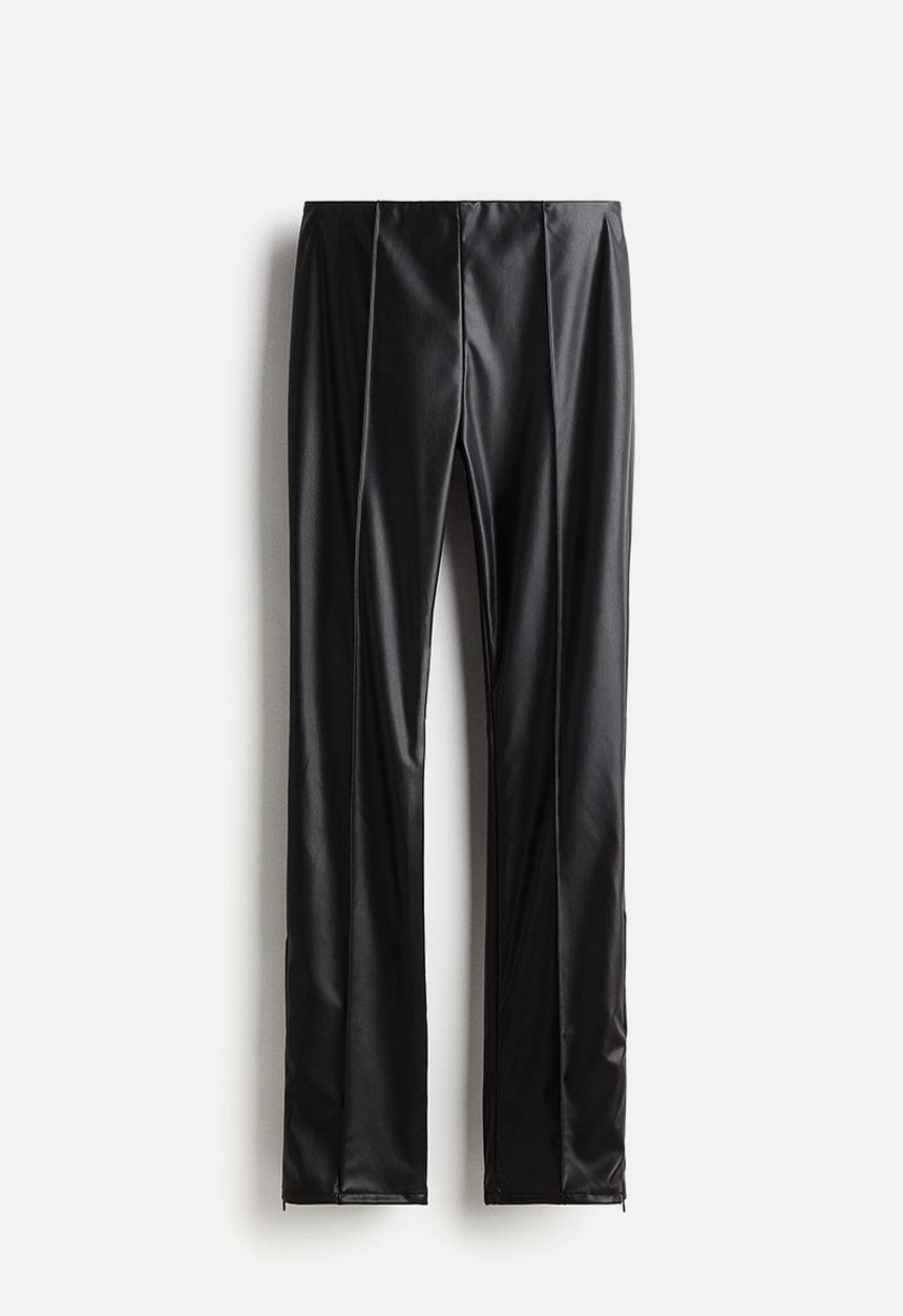 H&M - Coated leggings - black