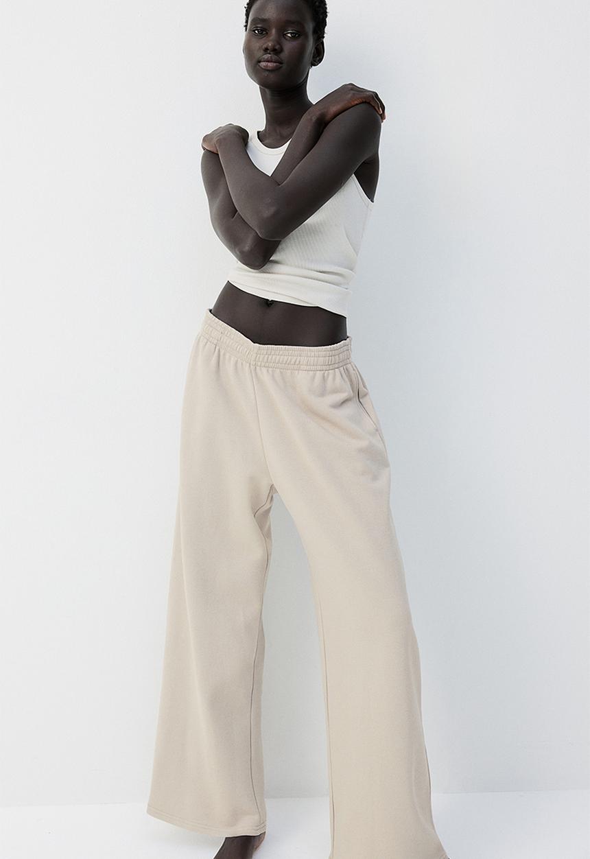 H&M - Wide joggers - light beige