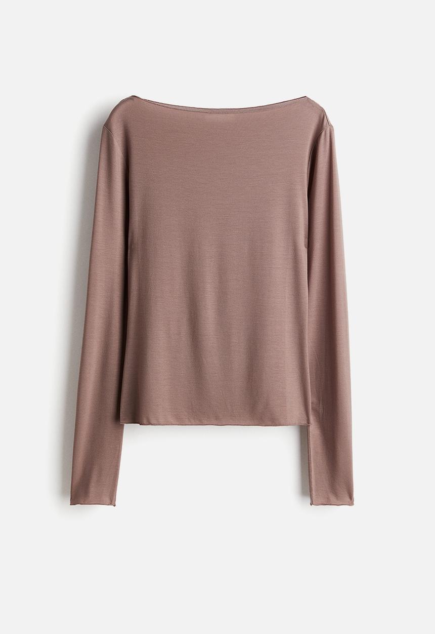 H&M - Sheer jersey top - old rose