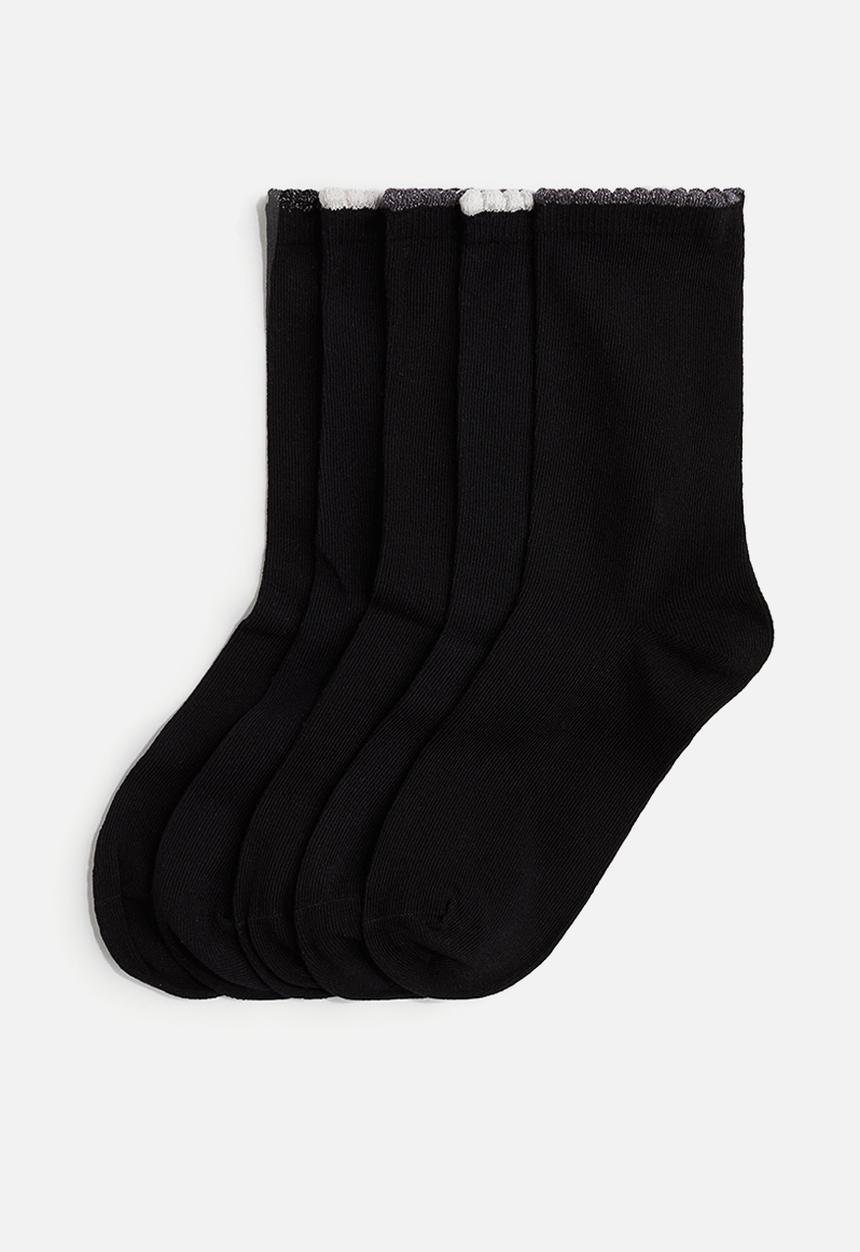 H&M - 5 pack socks - black glittery 