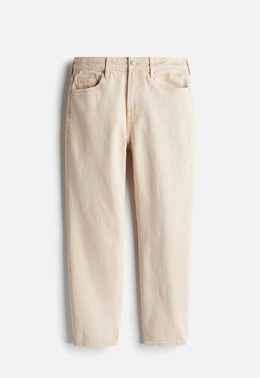 H&M - Slim straight high ankle jeans - light beige