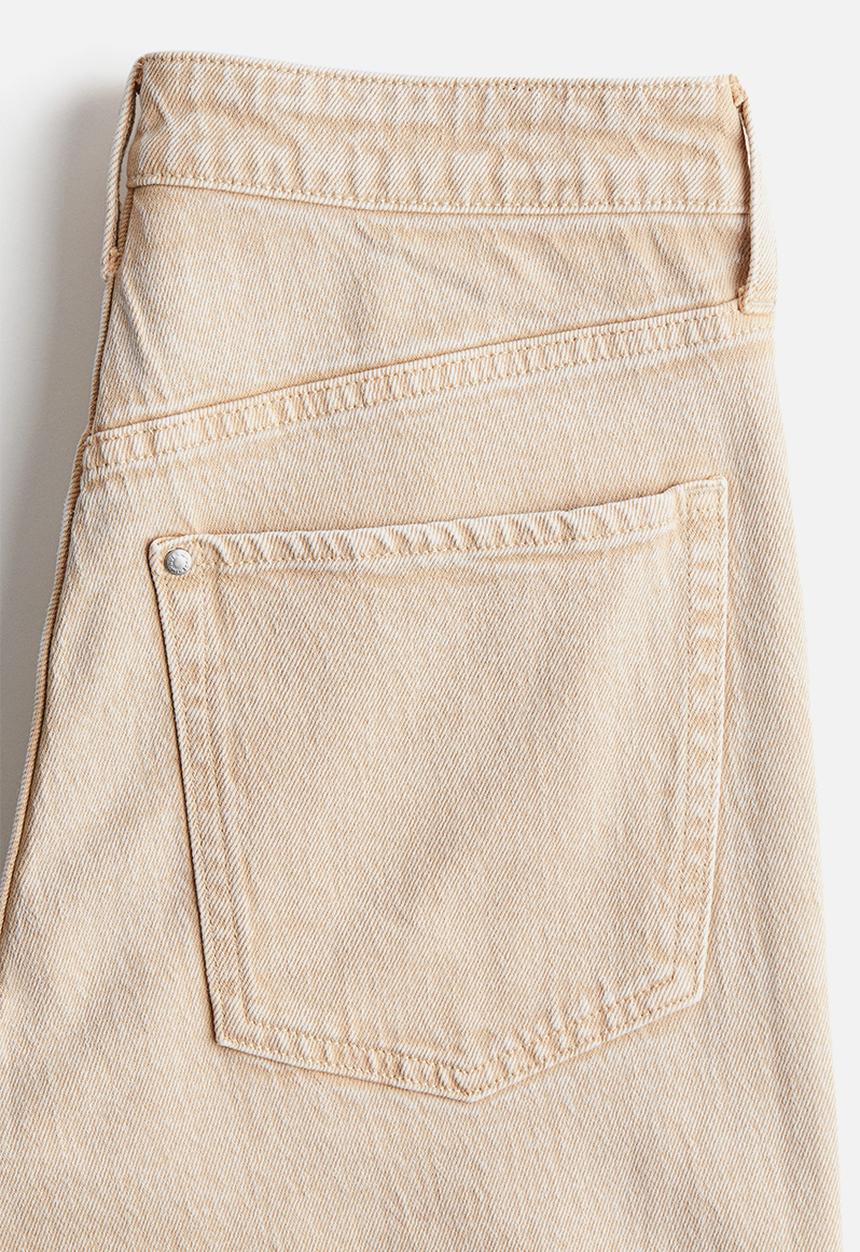 H&M - Slim straight high ankle jeans - light beige