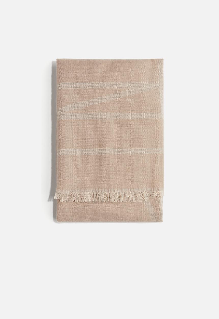 H&M - Jacquard-weave scarf - beige patterned