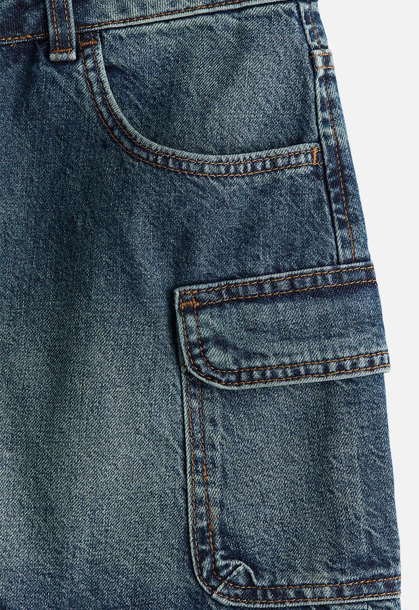 H&M - Denim cargo mini skirt - denim blue 