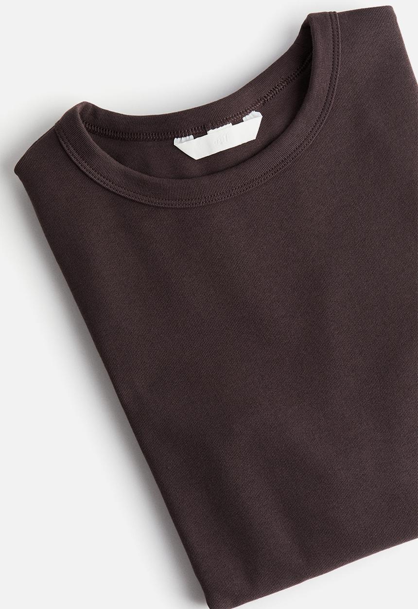 H&M - Long-sleeved jersey top - dark brown 