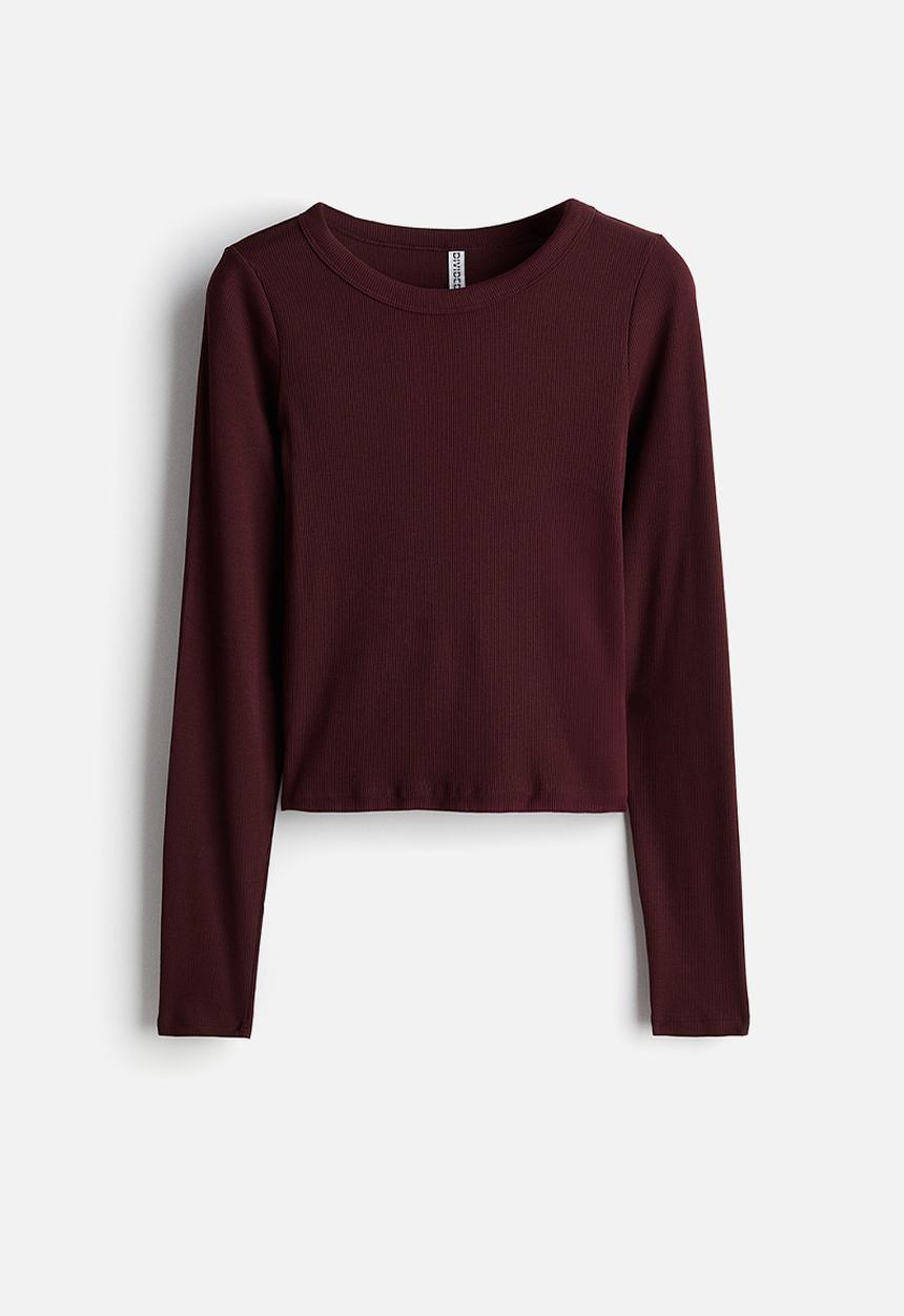 H&M - Long-sleeved top - burgundy 