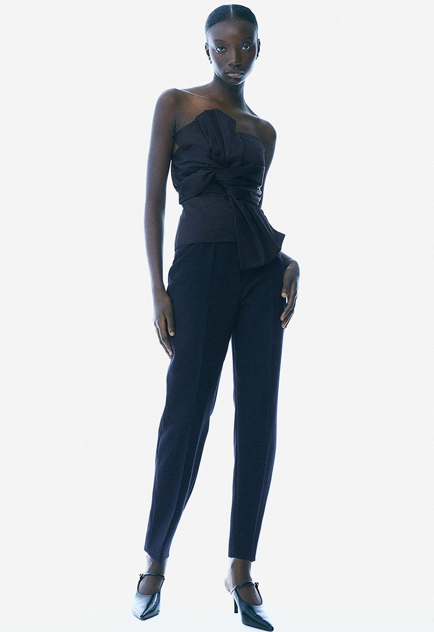 H&M - Ankle-length cigarette trousers - navy blue 