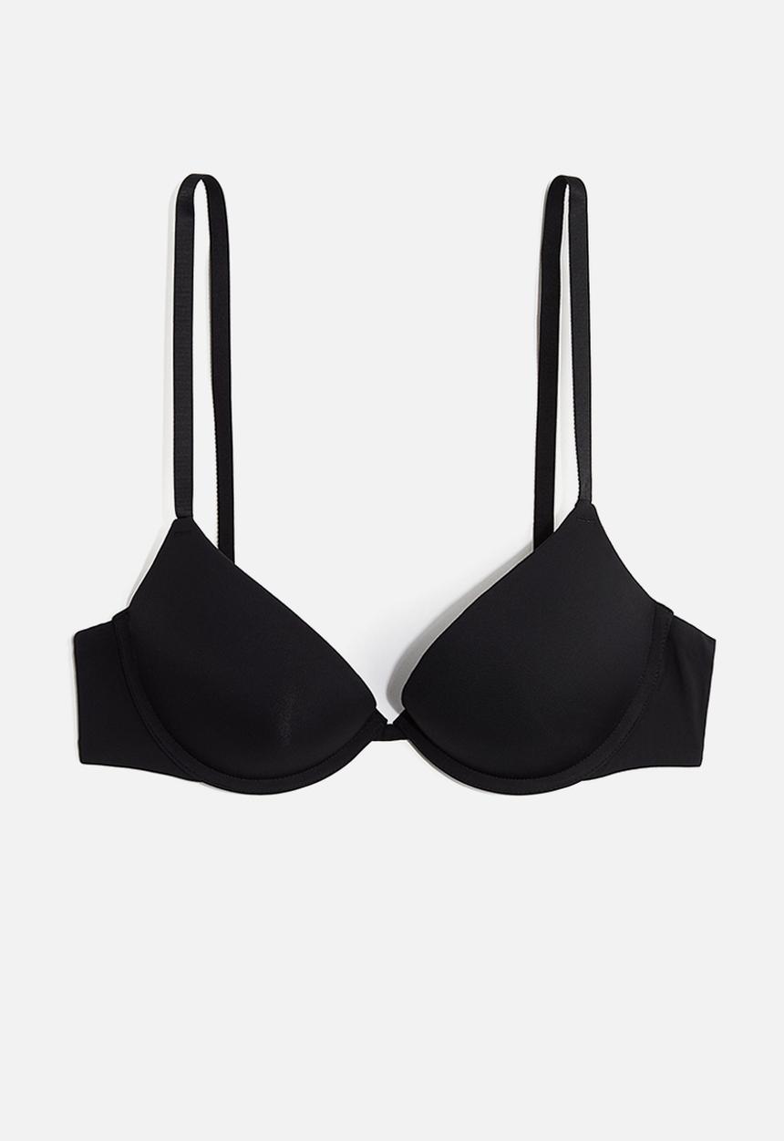 H&M - Microfibre super push-up bra - black