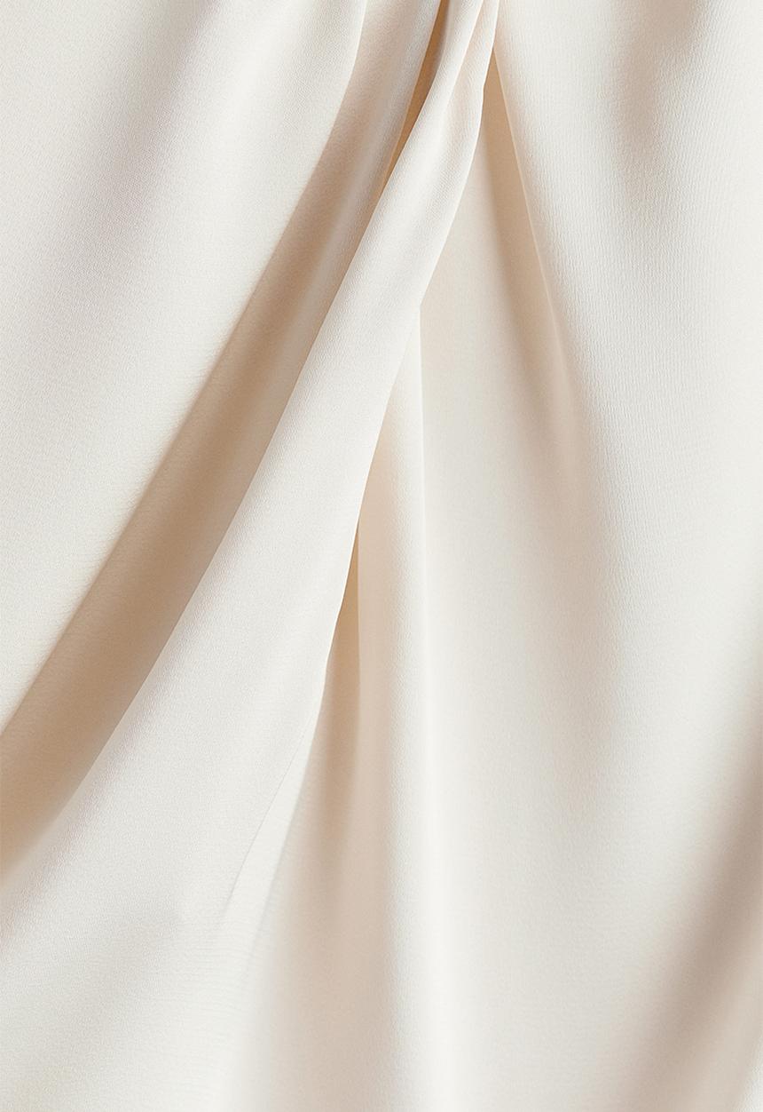 H&M - Pleat-detail satin blouse - cream