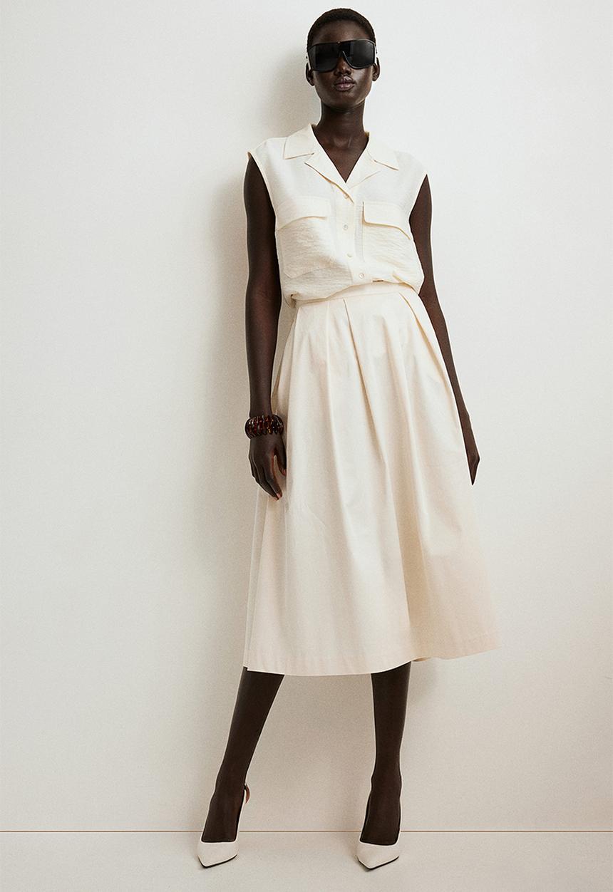 H&M - Sleeveless cargo shirt - cream