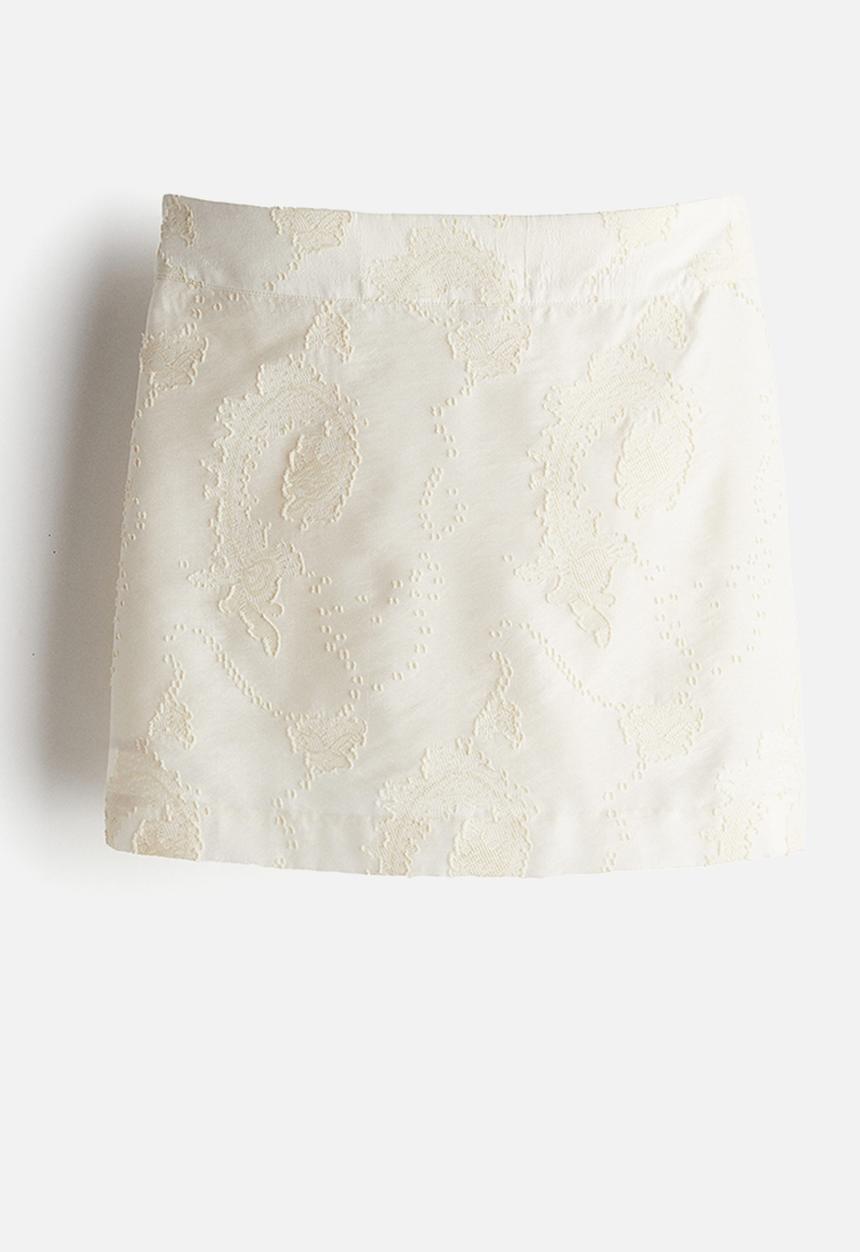 H&M - Jacquard-weave skort - light beige