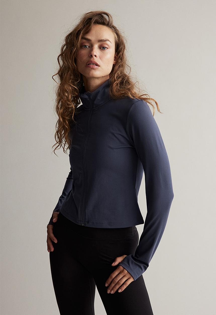 H&M - Zip-through sports jacket with softmove™ - pigeon blue 