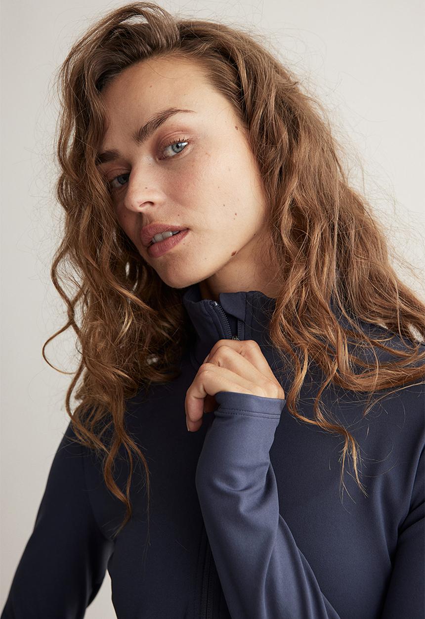 H&M - Zip-through sports jacket with softmove™ - pigeon blue 