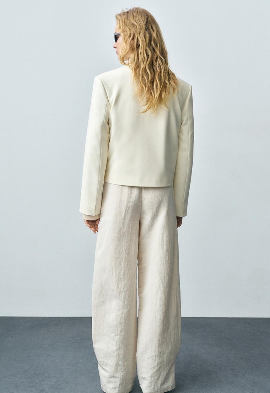 MANGO - Blazer jeanne - natural