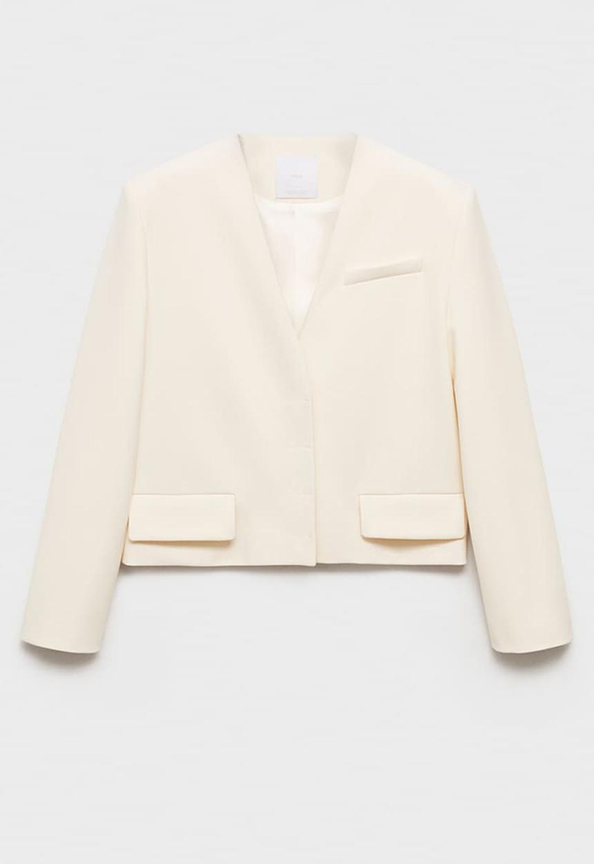 MANGO - Blazer jeanne - natural