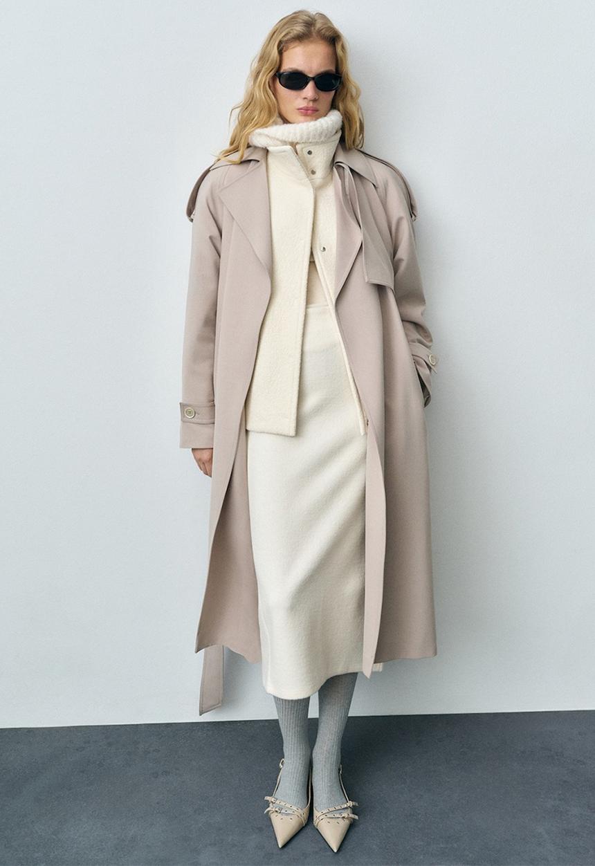 MANGO - Trenchcoat wanna - light beige