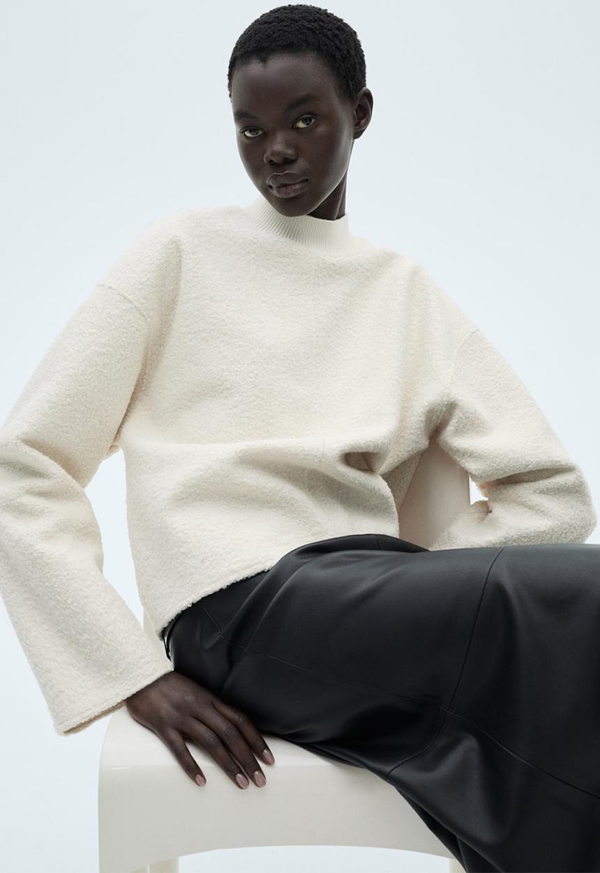 MANGO - Sweatshirt buble - light beige