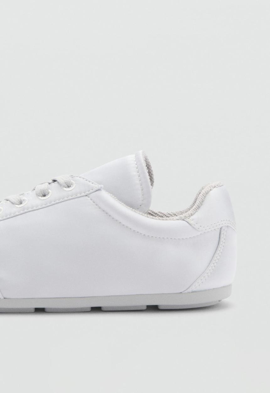 MANGO - Plains leather trainer - silver