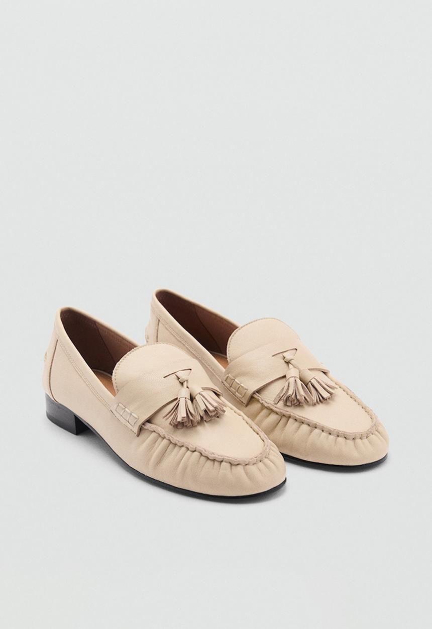 MANGO - Isi leather loafer - light beige