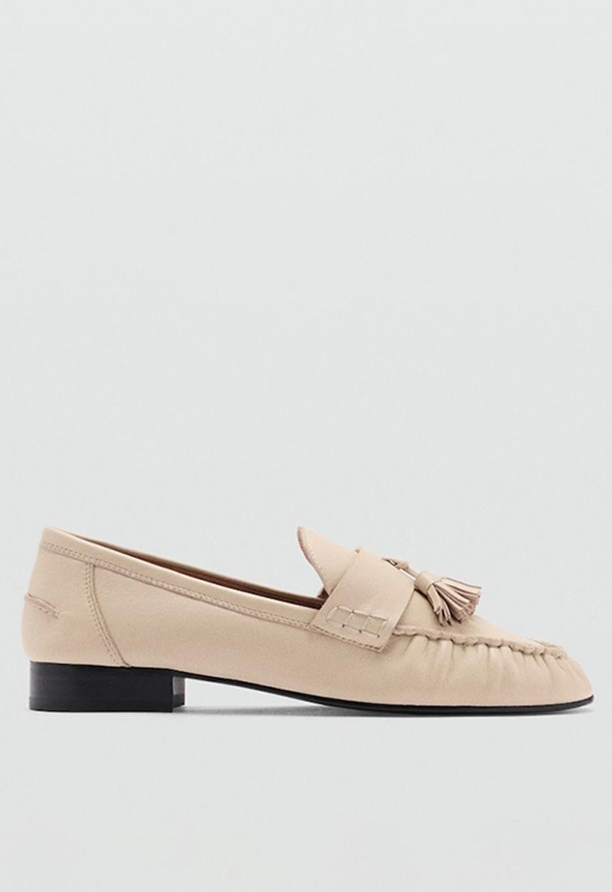 MANGO - Isi leather loafer - light beige