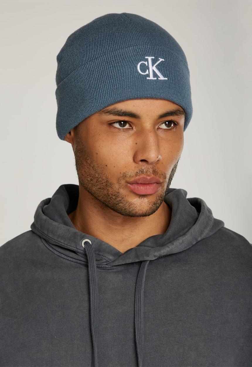 Calvin Klein - Monogram Embro Beanie - China Blue