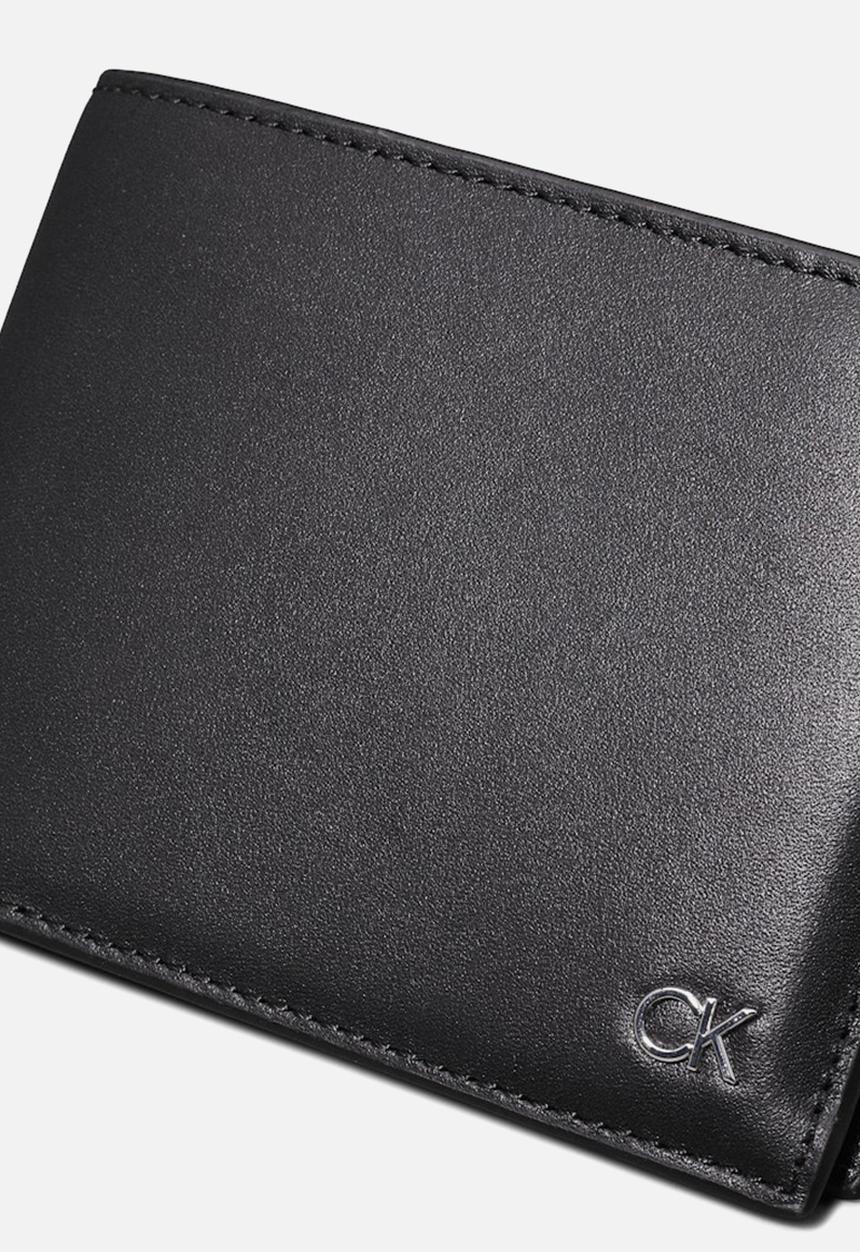 Calvin Klein - Metal Ck Trifold 10Cc W/Coin - Ck Black Smooth