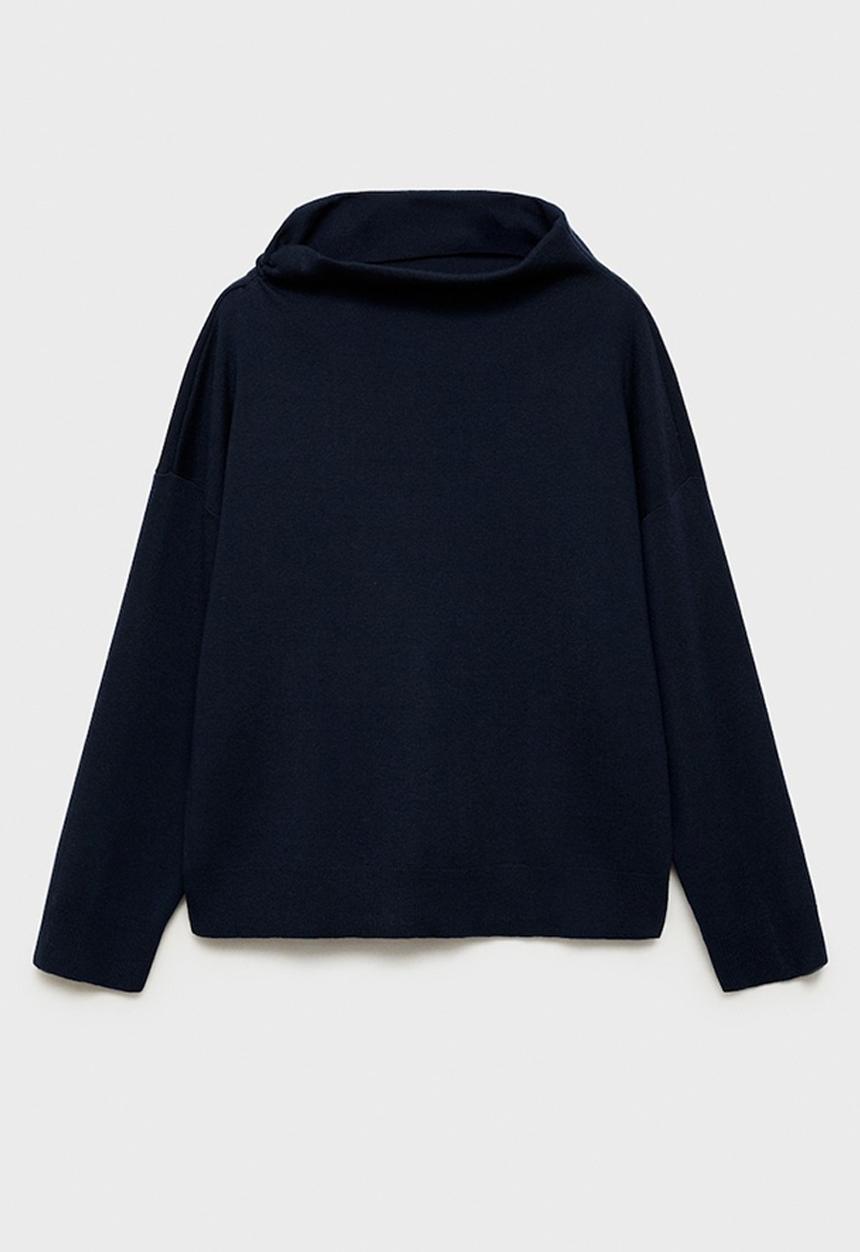 MANGO - Sweater plegam - midnight navy