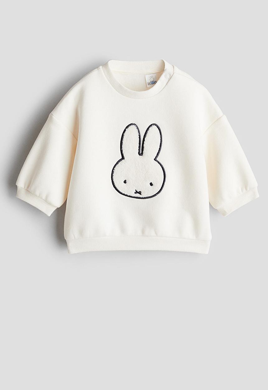 H&M - Crew-neck sweatshirt - white/miffy
