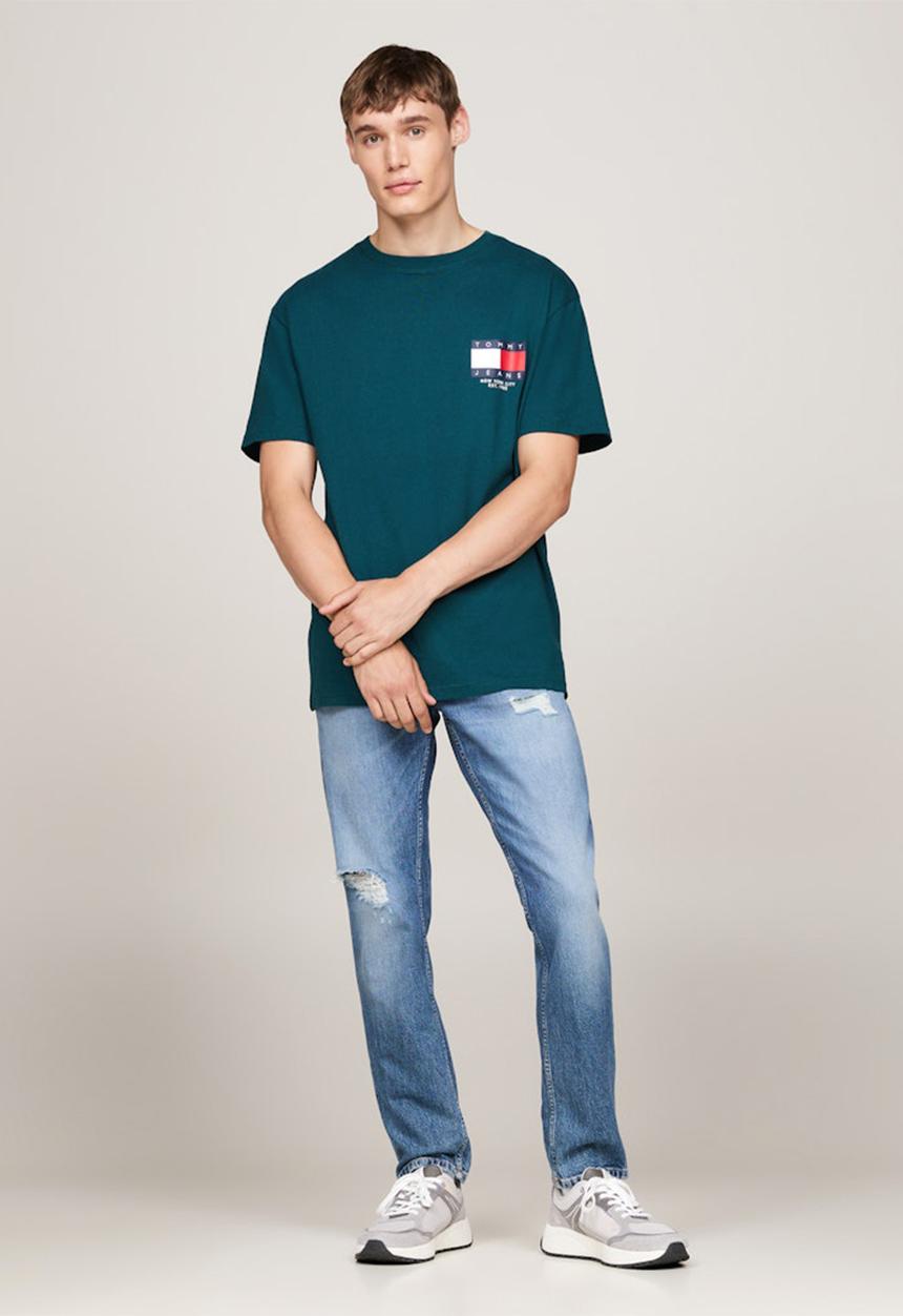 Tommy Hilfiger - Tjm Reg Rwb Sig Flag Tee Ext - Deep Seawater