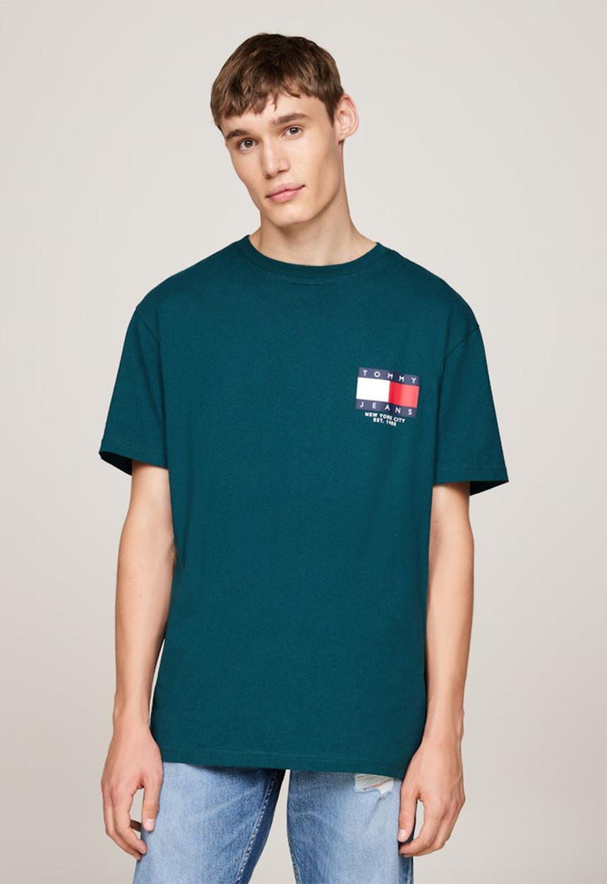 Tommy Hilfiger - Tjm Reg Rwb Sig Flag Tee Ext - Deep Seawater