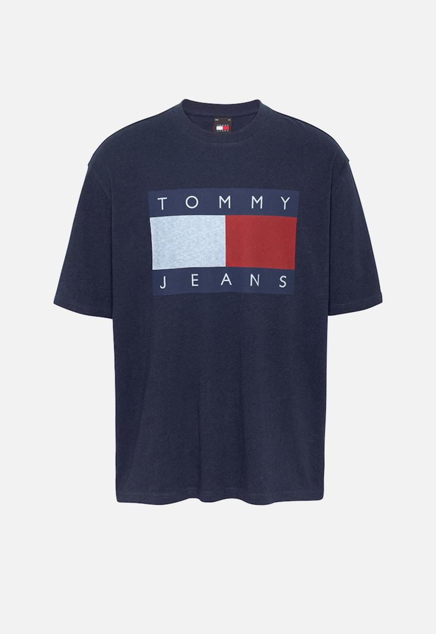 Tommy Hilfiger - Tjm Rlx Melange Flag Tee - Dark Night Navy Melange