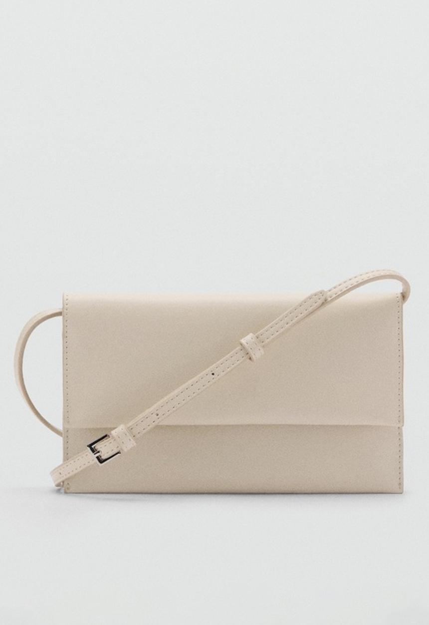 MANGO - Bag mch acordeon - offwhite